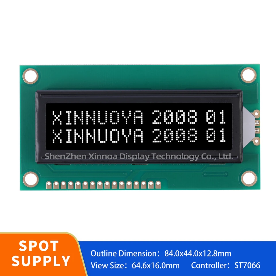 BTN Black Film White Font 16 PIN WH1602B-JYK 80X36MM STN COB 6800 5V 16x2 ST7066U so zabudovaným podsvietením vstavaným ovládačom SPLC780D