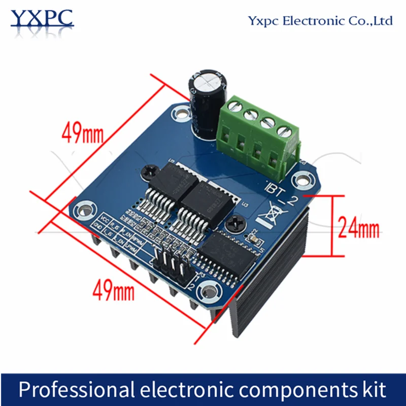 BTS7960 43A H-Bridge Vysoký výkon vodiča motora Modul inteligentného vozidla Obmedzenie riadiaceho polovodiča chladiaceho pohonu
