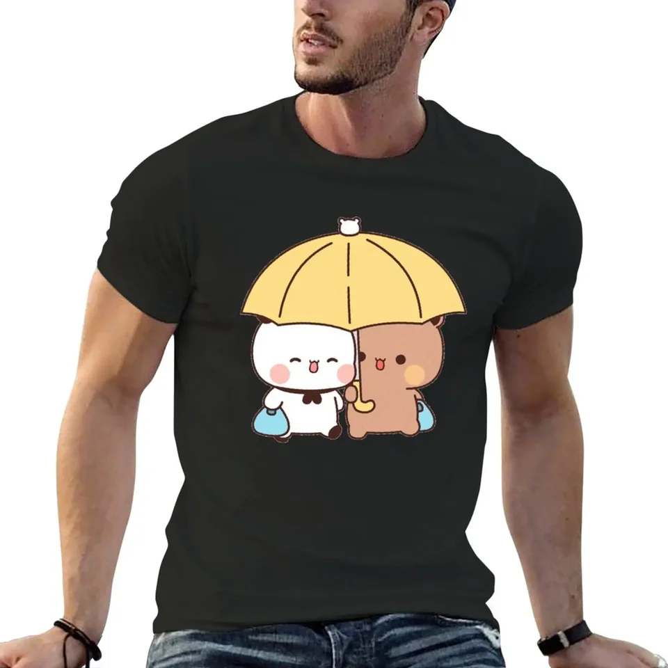 Bubu a Dudu Krásny pár, roztomilý pár Bear a Panda Tričko pre chlapca anime pánske tričká