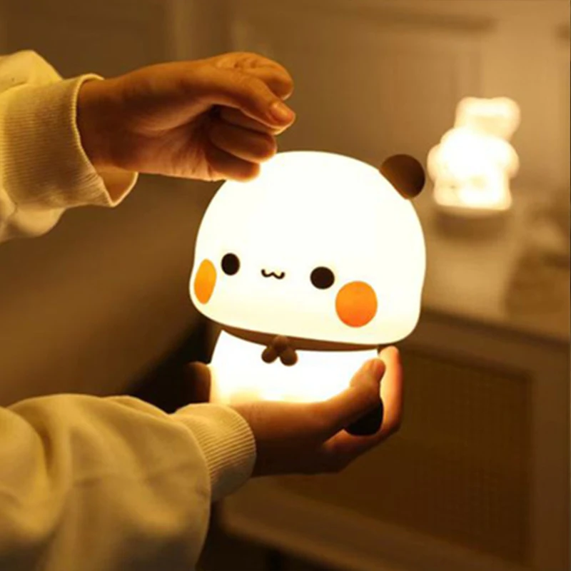 Bubu Dudu LED nočná svetlo svetlo LAMP roztomilý zvierací karikatúra medveď Panda Nočné svetlo pre deti