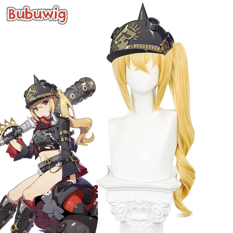 Bubuwig Syntetické vlasy Lucy Cosplay parochne Zenless zóna nula Lucy 70 cm Ženy Dlhé rovné blondínka cvos cos parochňu odolné voči tepelne