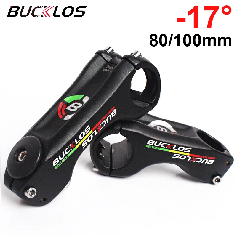 Bucklos bicykel stonky 17 stupňov negatívne bicykle stolové stonky stonky hliníkovej zliatiny 80 mm 100 mm riadkovod