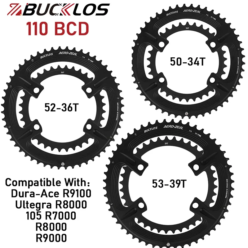 Bucklos Double Road Bike Rainring 110 BCD Crown 50-34T 52-36T 53-39T DRUBLE ROAD CONSELLE CHELELE pre R7000 R8000 R9000