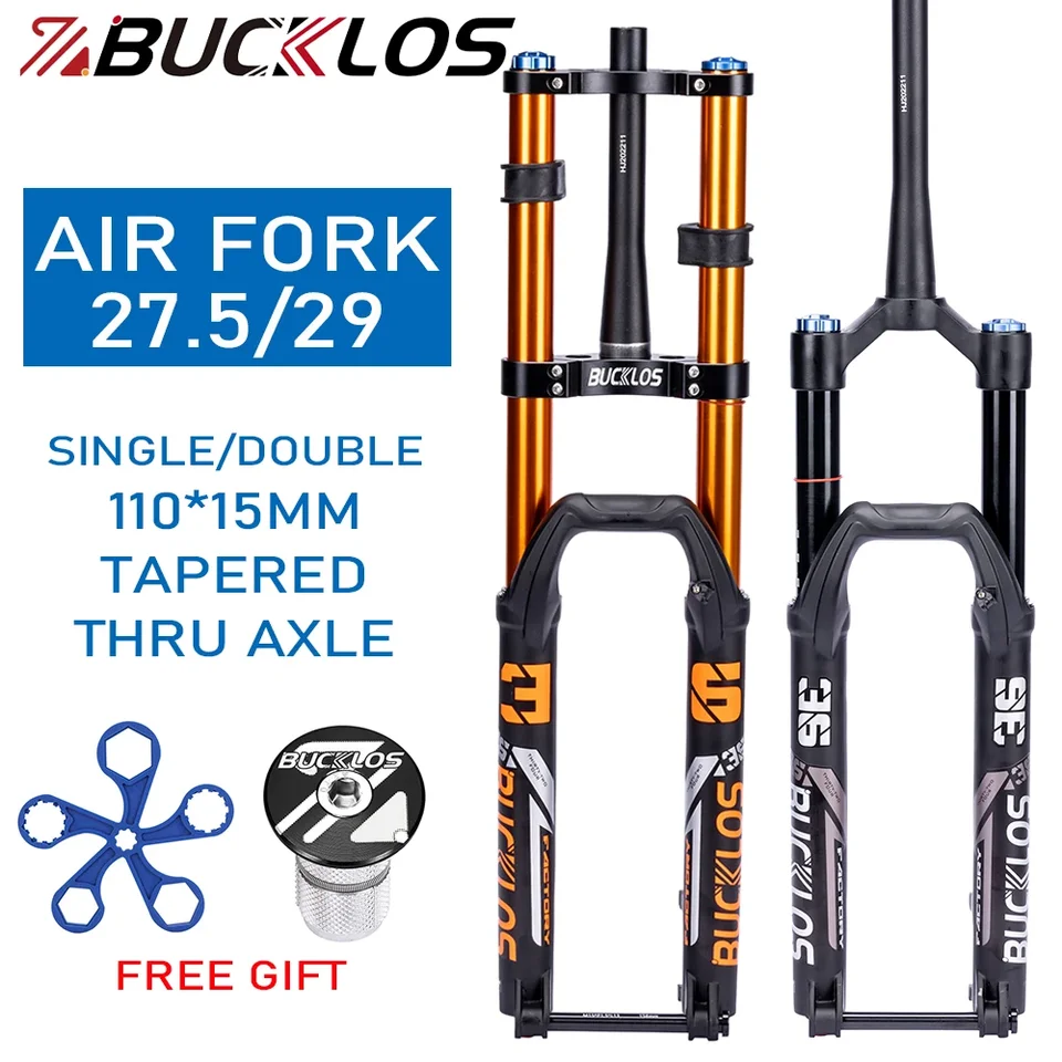 Bucklos zjazdový bicykel vidlica 15*110 mm horské bicykle Vzduch Air Suspension Am Mtb Forks single dvojité ramenné dh vidlice bicykel