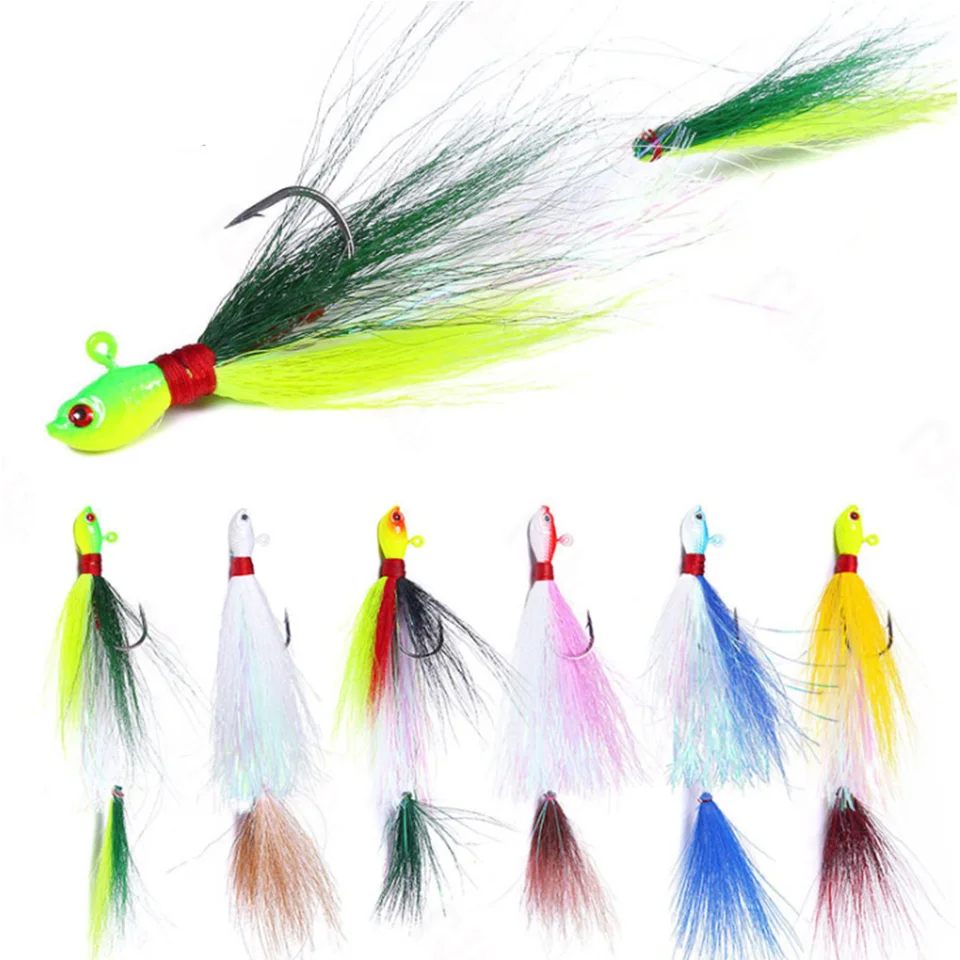 Bucktail Jigs návnada 7G10G14G21G28G42G56G82G SALTWATER Shore Fishing Jigging Lure ISCA KILL JIG HOOK HOOK длWA