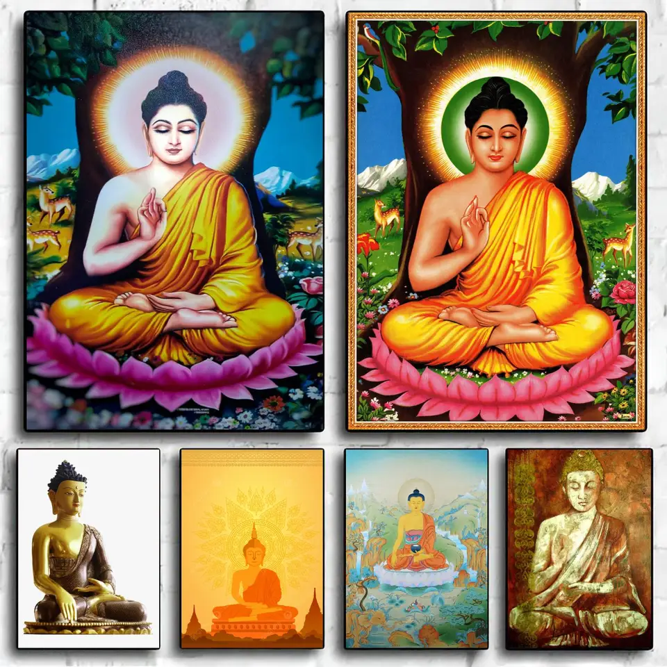 Buddha plagát dekoratívne maľba plátno plagát Wall Art Obývacia izba plagáty spálňa maľba