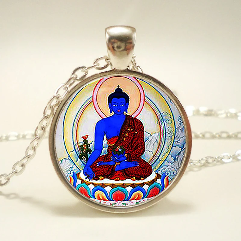 Buddha prívesok a náhrdelník, Buddha šperky. Budhistický prívesok. Sliver pokovovaný, vianočný darček