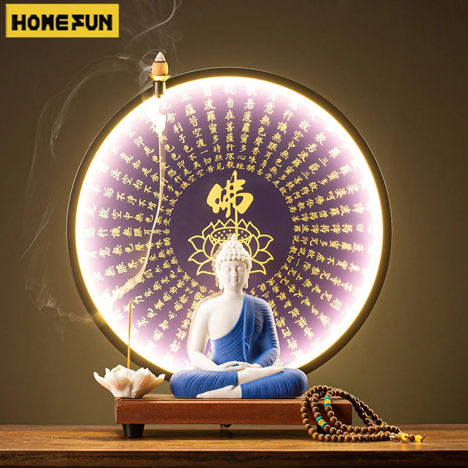 Buddha socha Tathagata Buddha postava Sakyamuni Veľká Buddha socha keramický kruh kruhu prispôsobený pre kadidlo verandu