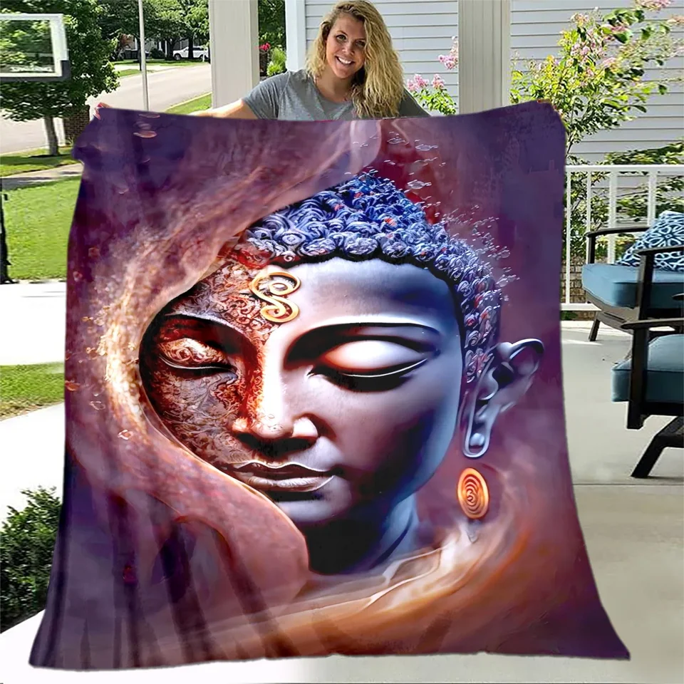 Buddhizmus Buddha sakyamuni bodhisattva 3D plyšová prikrývka, flanelová prikrývka prikrývka pre obývaciu izbu spál