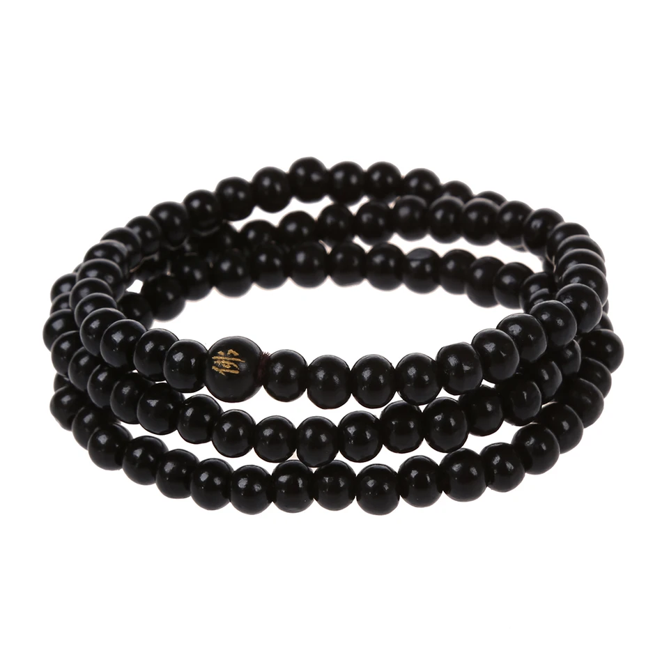 Budhistické santalové drevené modlitebné korálky Mala náramok Buddha Tibet