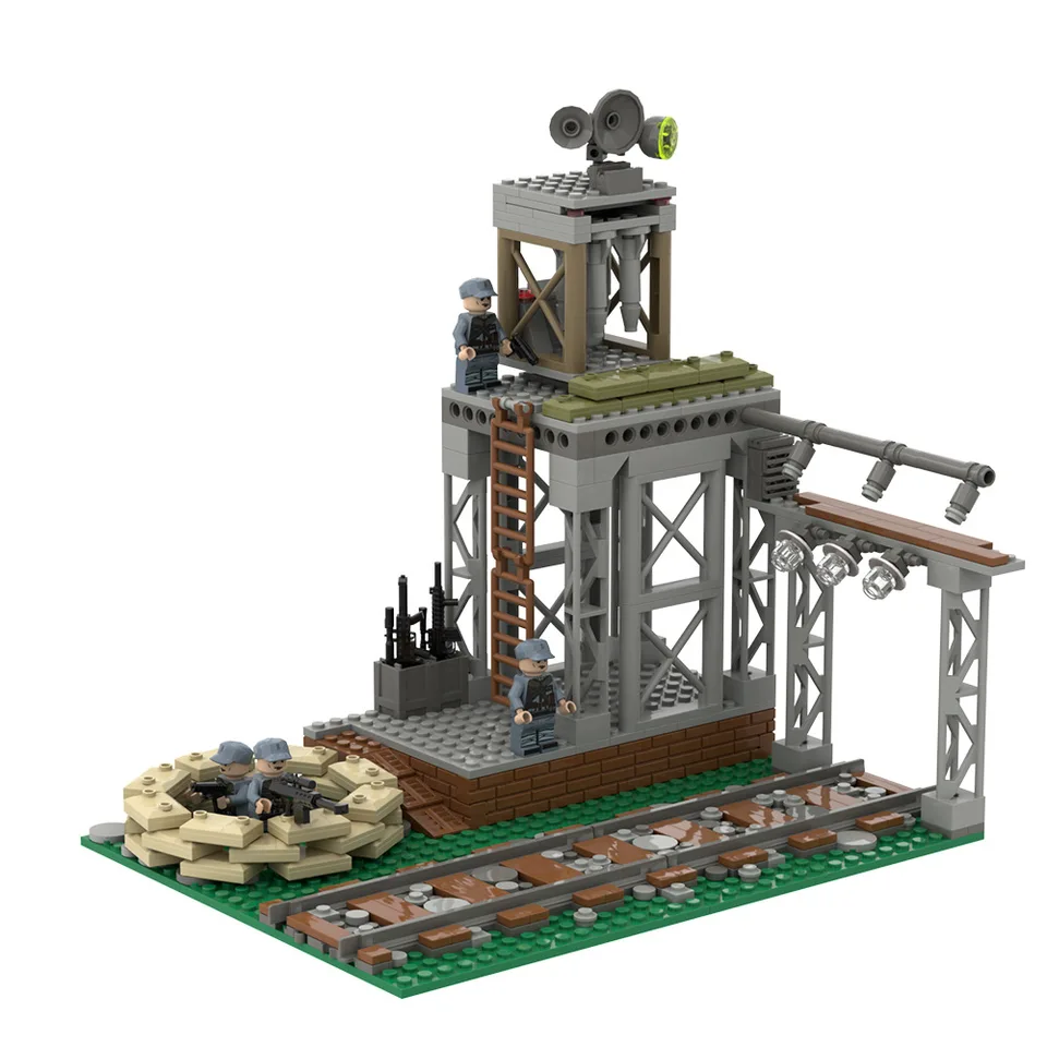 Budovanie MOC MOC Malé častice Hračky Boy Vojenská scéna Zostavujúca minifigurské zbrane doplnky Transport Station Brick Hray