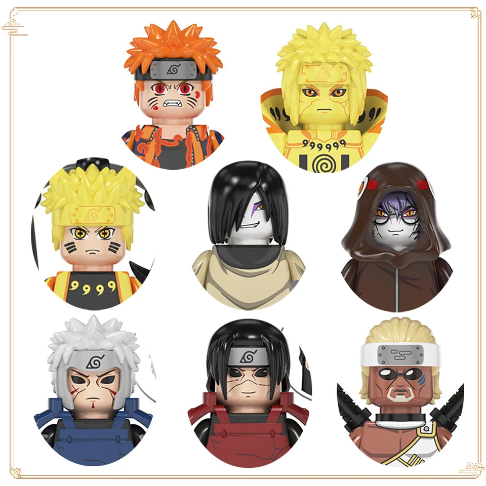 Budúce bloky Naruto Classic Namikaze Minato Orochimaru Doll Doll Boy Birthday Collection Prázdniny Darček Anime tehly Dolls Fun Hračky