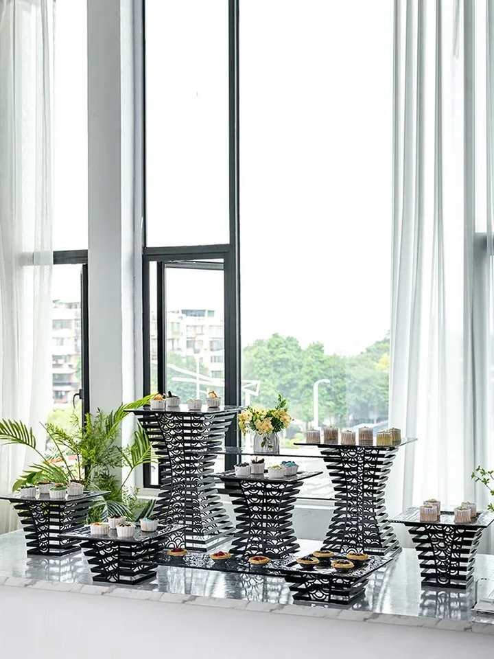 Bufetový stolík displej stojan na dezert dekoráciu dekorácie európsky štýl bufet set čajový stôl stolný koláč Dim Sum Rack