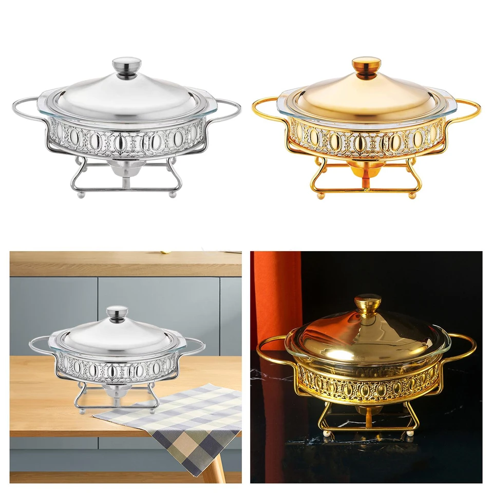 Buffet Food Warper Pot 2l Prepustenie misky Buffet Set pre sviatočné večierok Catering Food Hating Obtajner servírujúci náter riad