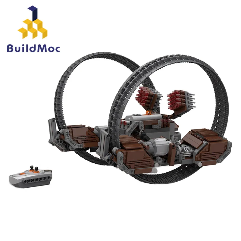 BuildMoc Build Block Hračky RC RC Wheeled Hasil Hasil Hasil Hasil Dva koleso Tank Robot