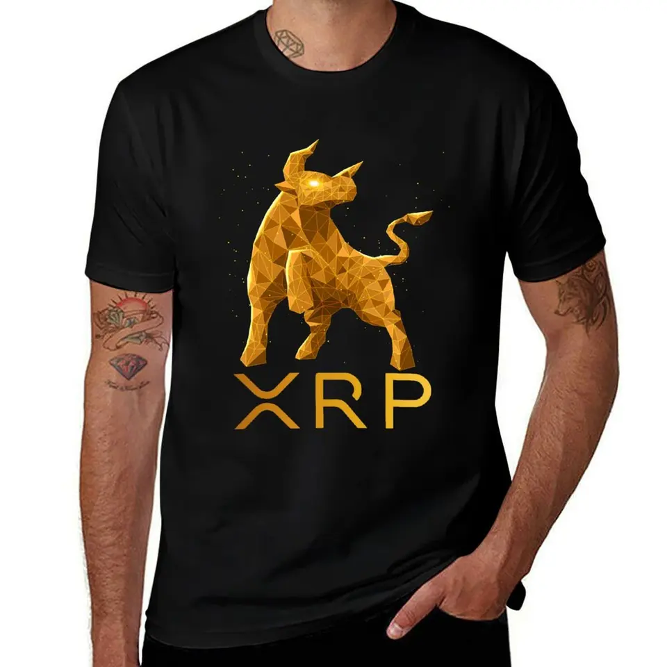 Bull Trh Zvlnil XRP Coin to the Moon Crypto Token Token Cryptocurrency Blockchain Peňaženka Tričko Činné oblečenie pre mužov