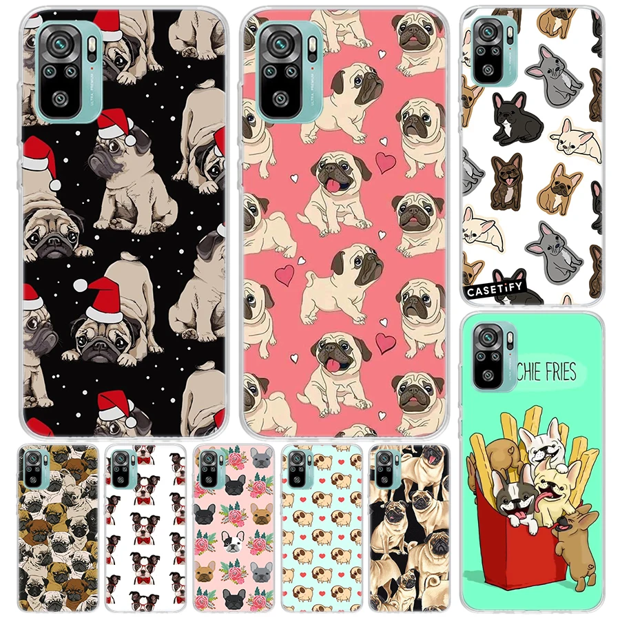 Bulldog Pug Psov kryt pre Xiaomi Redmi Poznámka 13 12S 12 11S 10S 10 Pro Plus telefónny prípad 11e 11t 9S 8t 8 + tlač Coque Redmi č.