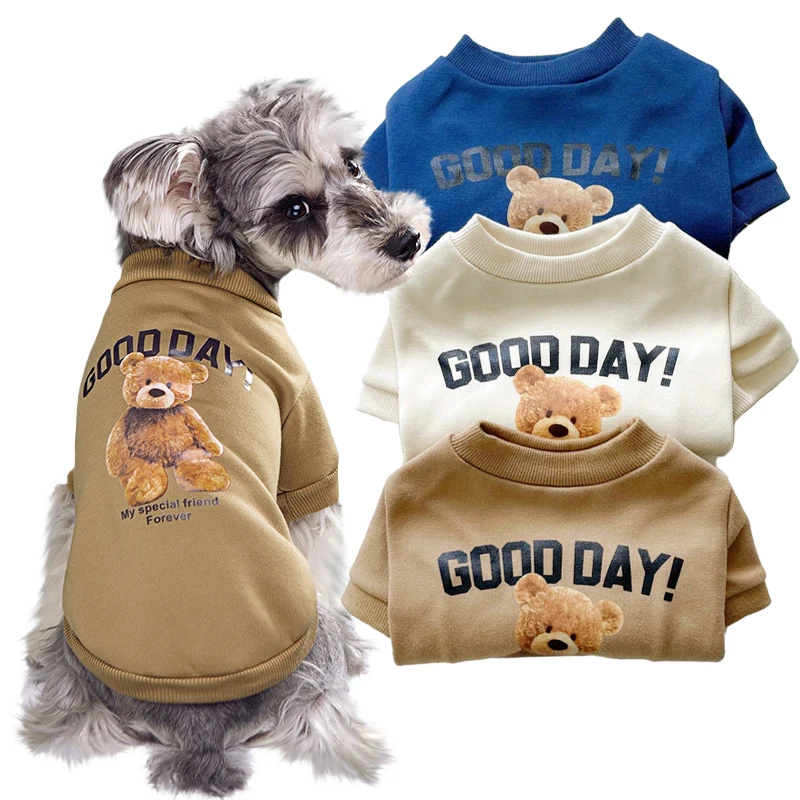 Bunda domáce zvieratá pre malého stredného psa Cat Chihuahua kostýmy Dogs zimné roztomilé kostýmy oblečenie karikatúry Bear Pet tričko šteňa šaty