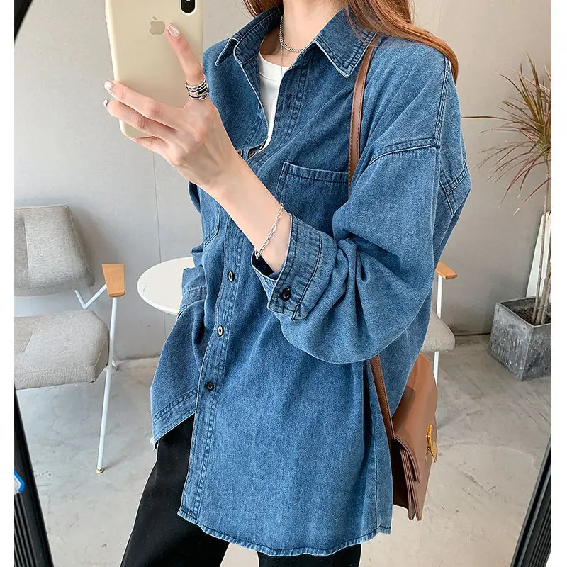 Bundy Ženy Denim košeľa Solid nová džínsová bunda džínsy bombardéry bombardéry ženské zviazané kabát harajuku streetwear gotic gothic