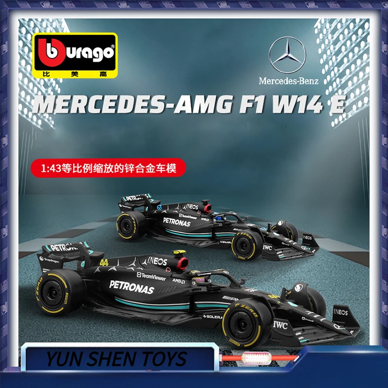 Burago 1:43 Mercedes AMG F1 Model Model pretekársky model vozidla W14 simulačná zliatina 2023 Formula Racing Car Dar