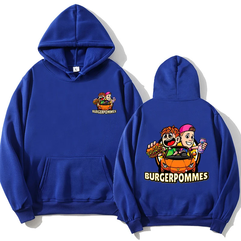 BurgerPommes Icrimax Hoodie Funny Muži/ženy Hoodies Harajuku estetický unisex zimný fleece pullover mikina pre deň darček