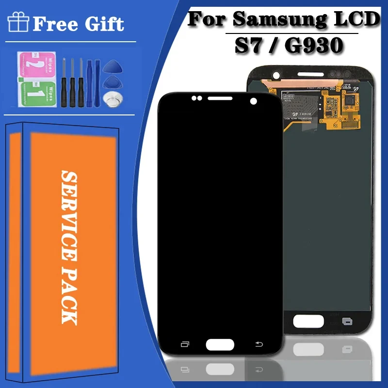 Burn Shadow for Samsung S7 G930 LCD Displej dotykovej obrazovky s zostavou digitalizátora rámca pre Samsung G930 G930F LCD obrazovky