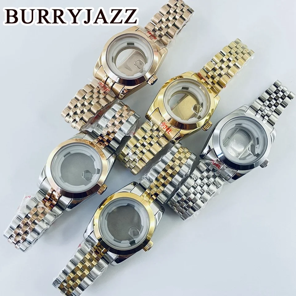 Burryjazz 31mm NH05 NH06 Pase Pase Silver Rose Gold Nerezová puzdro so zafírovým krytom nepremokavým