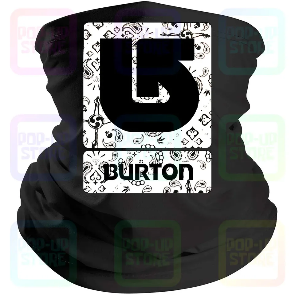 Burton Snowboards Logo Logo 'Spades's Black Bandana Mask Scarf Curn Gaiter Cover Cover