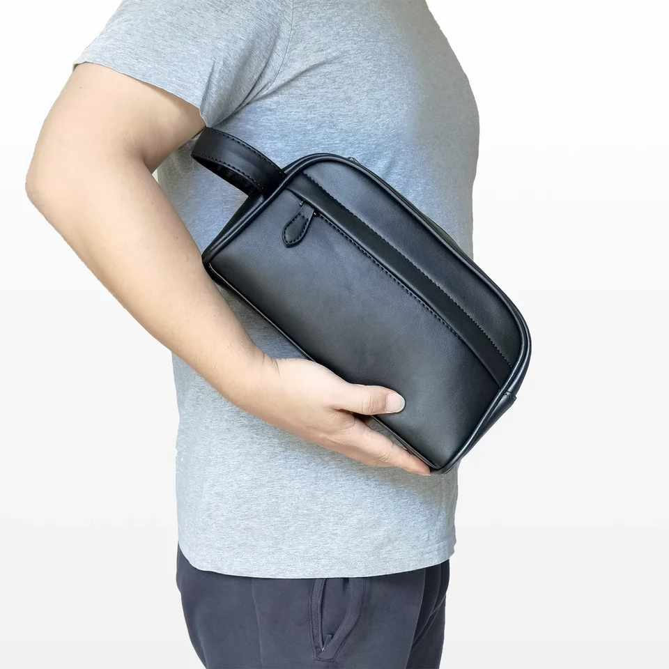 Business Clutch Bag Fashion Pu Toaletry taška, organizátor make -upu na náramok