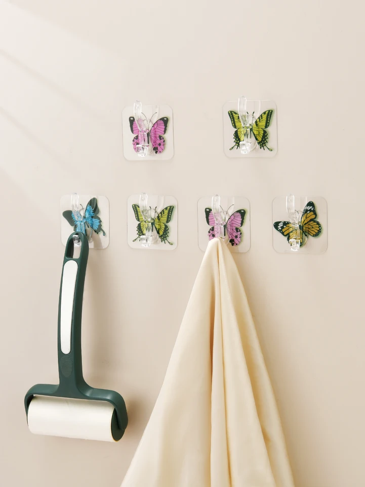 Butterfly Pattern Random akrylové neliehavé plastové háčiky na odevy klobúkov, spálne kúpeľne