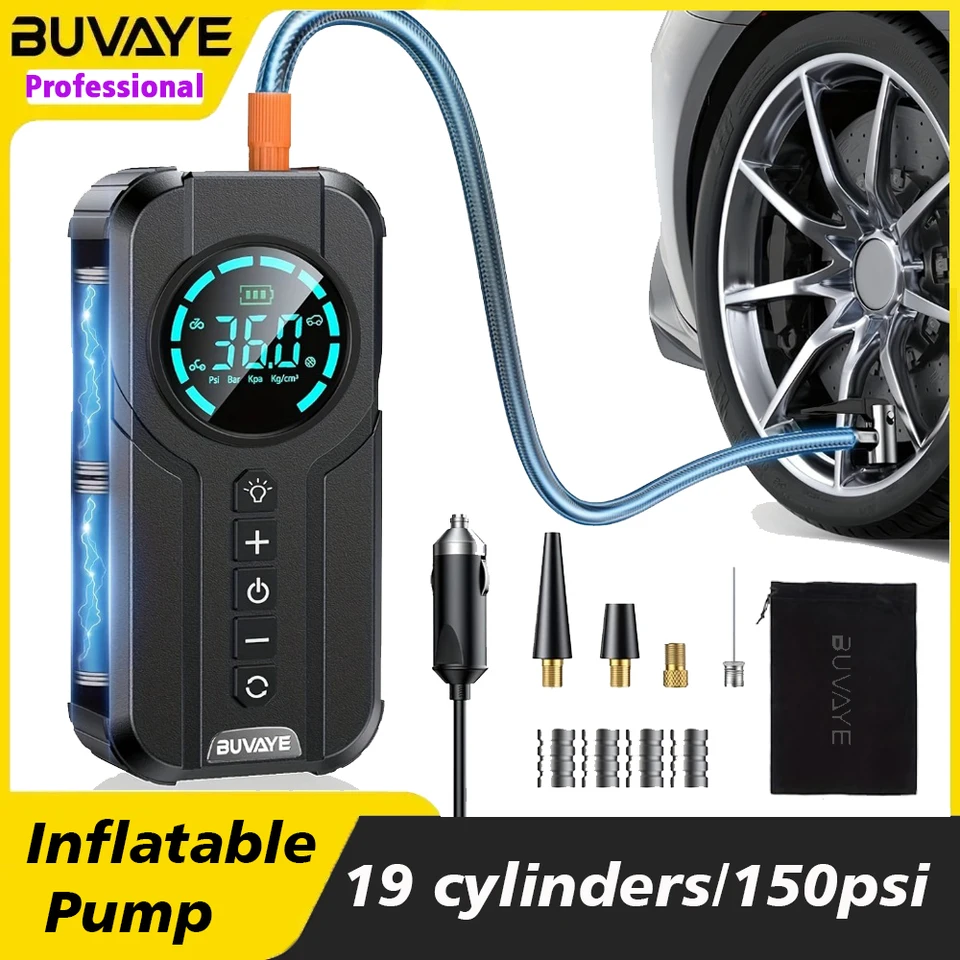 Buvaye auto nafúknutie pneumatiky prenosný prenosný automobilový vzduch pre motocykle pre motocykle na bicykli pneumatika nafúknu