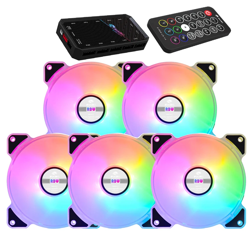 BYSKSKI WATER COLDIING RADIATOR Ventilátor počítača PC PC Case A-RGB Ventilátor 120 mm LED svetlo chladiča chladiča SPRÁVA SPRÁVA SPRÁVA CF-APRBW-V3