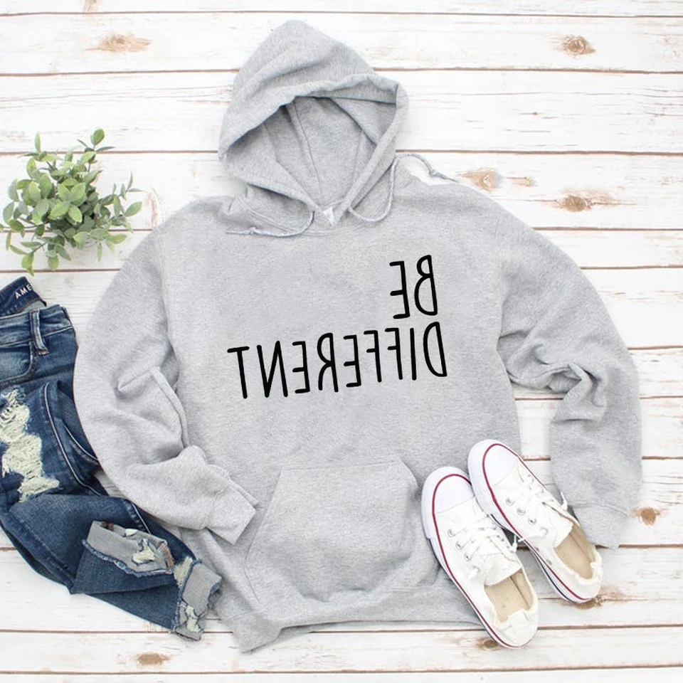Byť rôznymi mikinami vtipné citát slogan hipster hip hop hopová mikina pullover