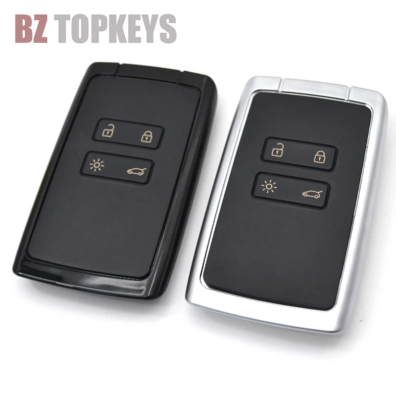 Bztopkeys vzdialený automobil s výmenou puzdra 4Button pre Renault Megane Kadjar Espace Talisman Smart Keyless Cover