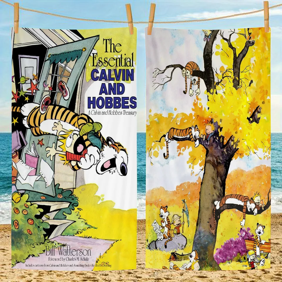 C-Calvin a H-Hobbes Classic Movie MICFIBRIBLE Prikrývka rýchle sušenie plážových uterákov nadmerne nadmerne absorpčný bazén