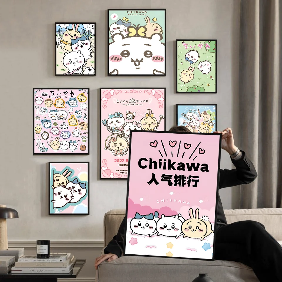 C-chiikawa karikatúra anime klasické filmové plagáty vintage izba barová kaviareň dekorácie nálepky na stenu maľba nástenné maľovanie