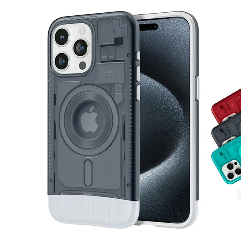 C1 Heavy Armour Magsafe puzdro pre iPhone 16 Pro Max 13 14 15 Ultra hybridný AC1 Tvrdý magnetický bezdrôtový nabíjací kryt s krabicou