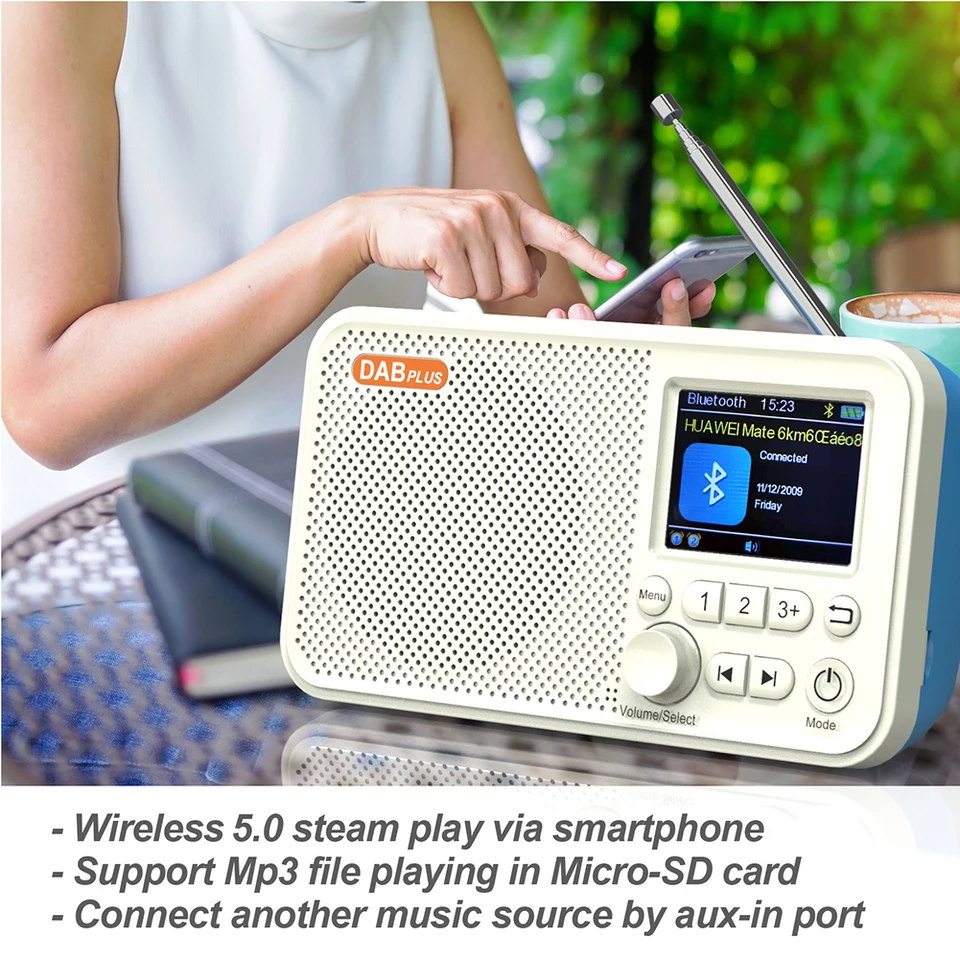 C10 Digital Desk Alarch Dab DAB+ FM Bluetooth kompatibilné rozhlasové rádio