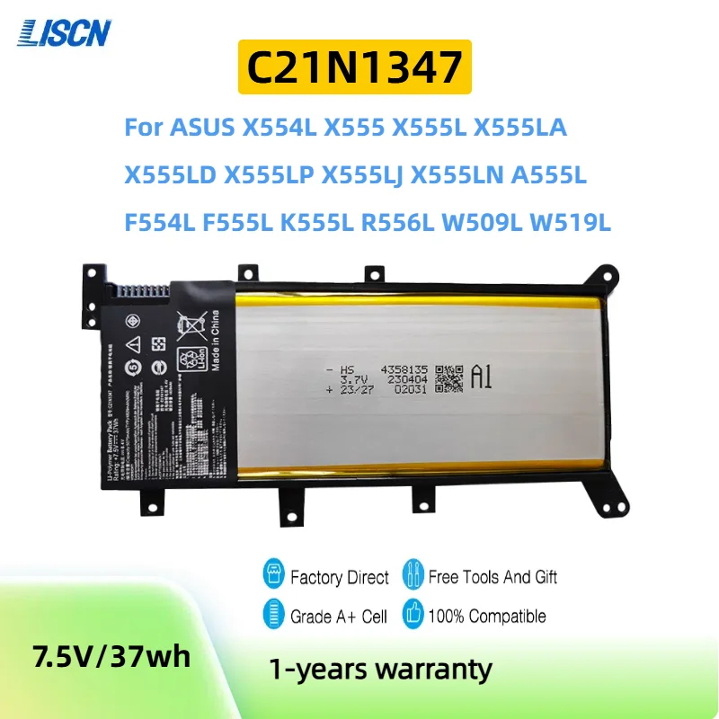 C21N1347 laptop batéria pre ASUS X554L X555 X555LJ X555LD X555LP X555L A555L F554L F555L R556 R556L Y583L W519L 7.5V 37WH