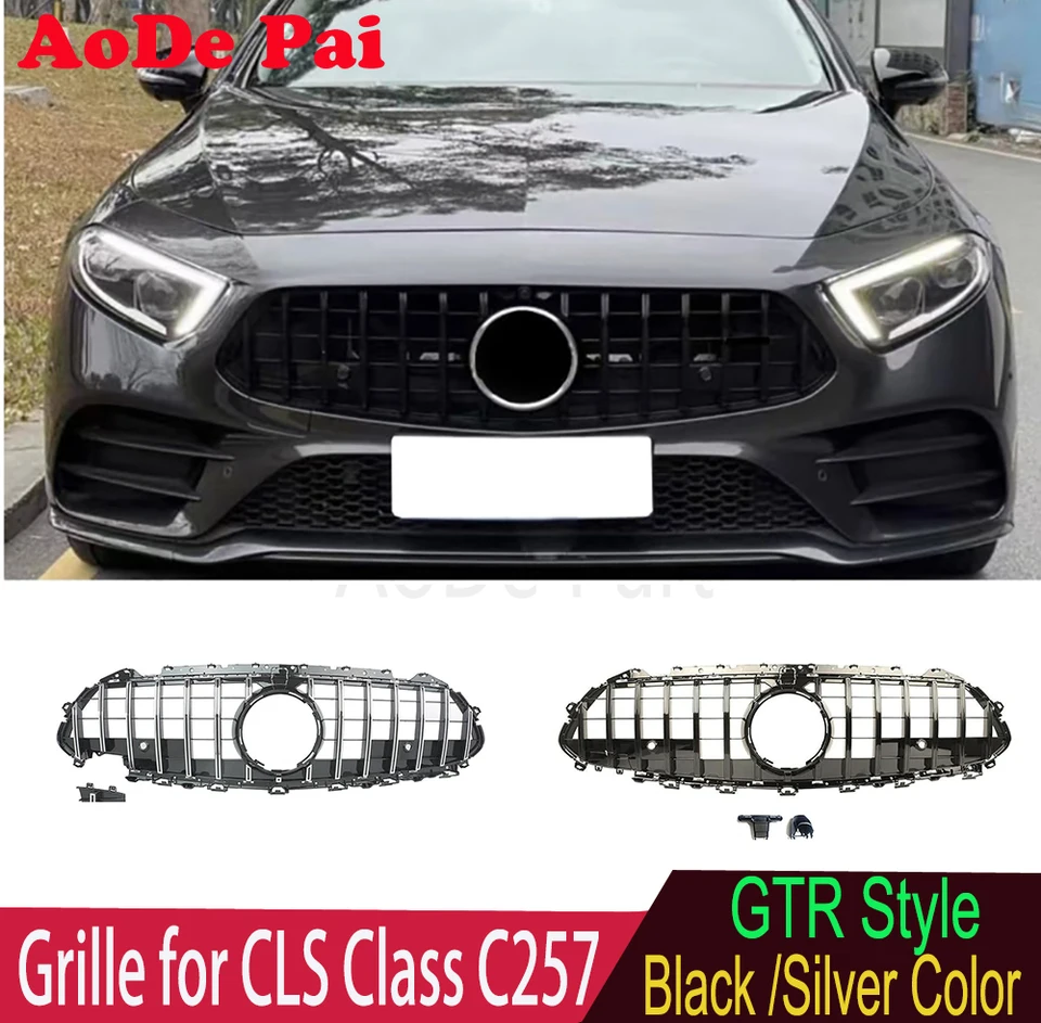 C257 GRILLE GTR GT PANAMERICANA STYLE PREDNÁ BRADER GRIL MESH Hood pre Mercedes Benz CLS trieda W257 CLS350 CLS450 CLS53 2019+