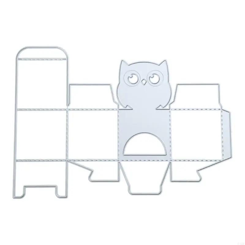 C4DF OWL 3D dutá cukrová skrinka Šší kovové rezanie matričiek šablón DIY skladanie pre puzdro Embosing Scrapbooking Paper Templ
