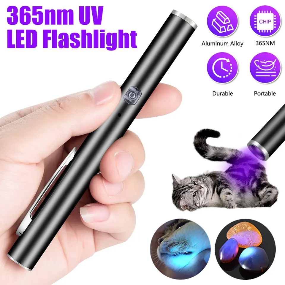 C5 LED UV LIGHT 365 Veterinárna drevená lampa Pet Desk Dog Cat Cat Plesňové škvrny detekcie detekcie USB nabíjateľnú baterku nechtovú lampu Torch