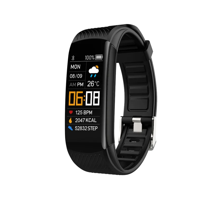 C5S farebná obrazovka Smart Watch Sports Monitorovanie srdcovej frekvencie Budík Počasie Počasie Vodotesný plesomer inteligentný náramok s pripomienkou