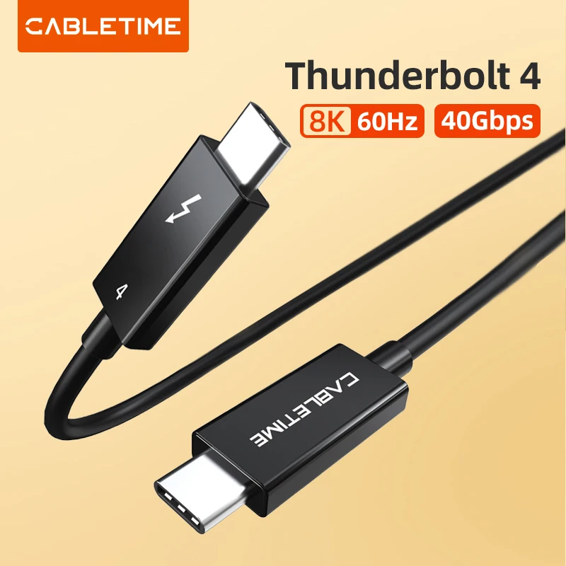CableTime Thunderbolt 4 USB C Kábel typ C 8K 60 Hz PD100W 40 GBPS