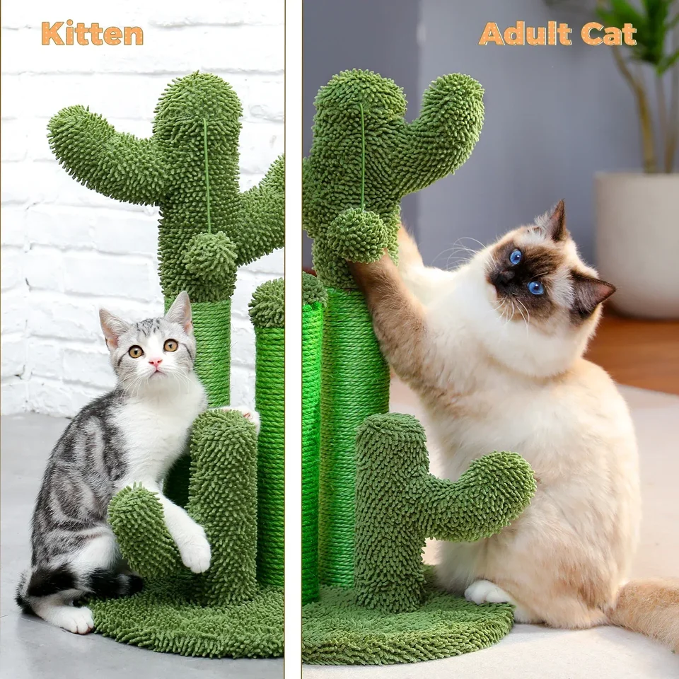 Cactus Cat Scratcher Cat Scratching Post Cactus Cat Scratcher s 3 škrabancami a interaktívnymi visiacimi loptičkami