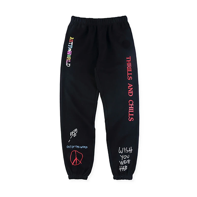 Cactus Jack Astroworld Letter tlačené nohavice Ženy Muži Hip Hop Hop Streetwear Muži prefúknutia Swag Cactus Jack Tour Sterve