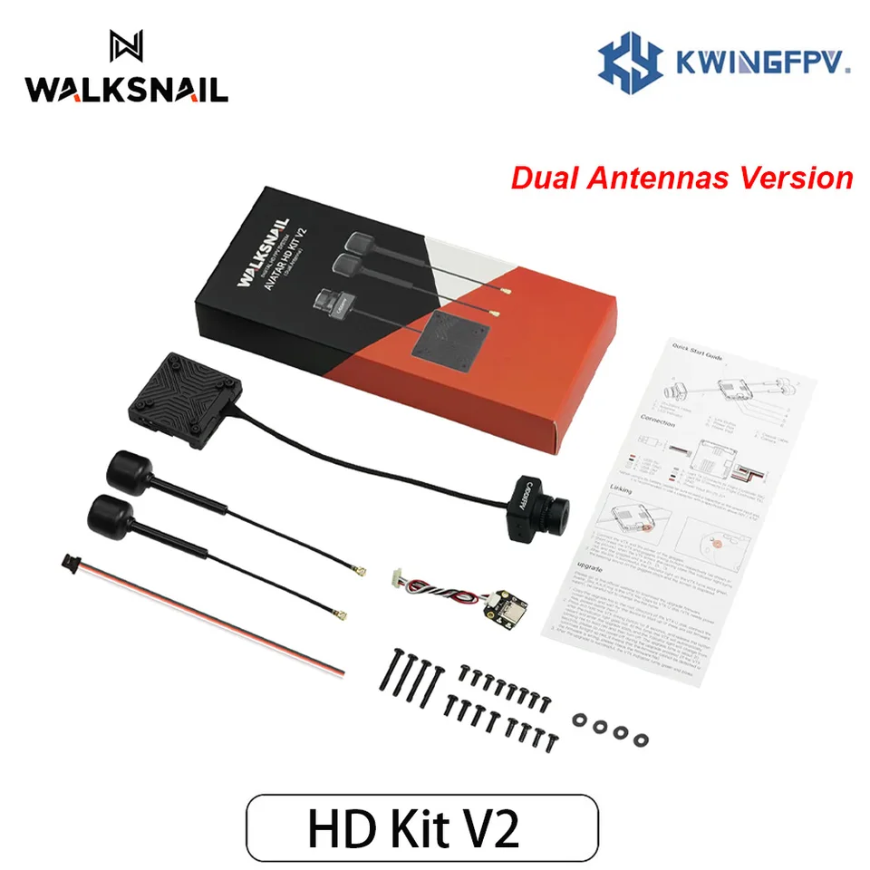 Caddx Walksnail Avatar HD Kit V2 / Avatar HD Pro Kit (Dual Antenas Version) Gyroflow+32G pre FPV Freestyle Drones DIY diely
