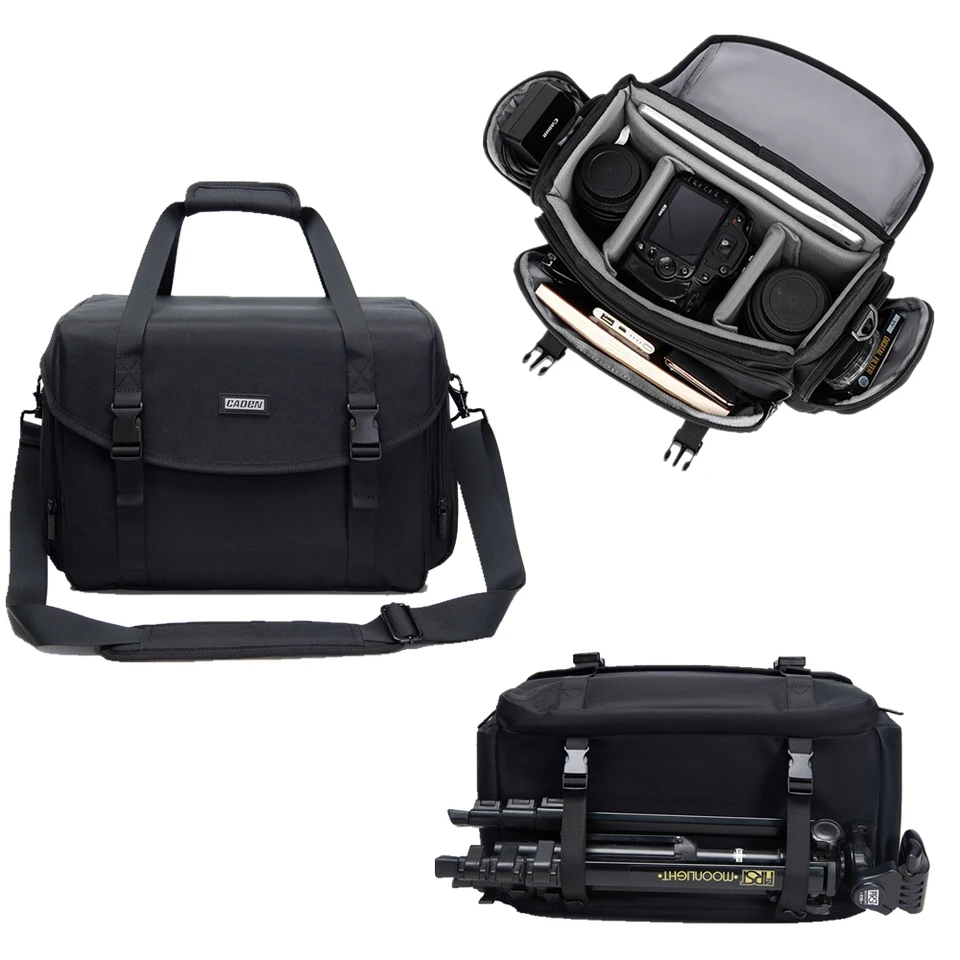 Caden Camera Sling Bags Shock odolný vrecká s ramenami fotoaparátu pre kabelku Nikon Canon Sony Tarod
