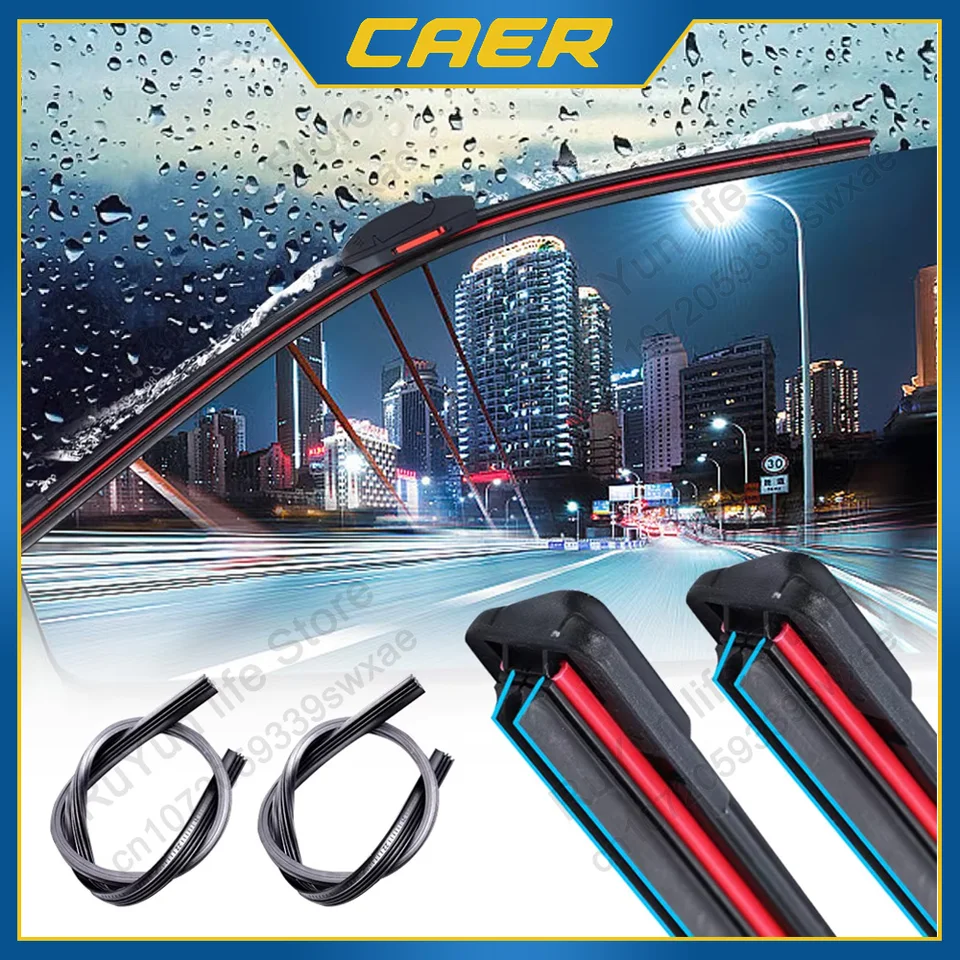 Caer Universal Car Wiper Wiper Blades dvojvrstvová mäkká gumová náhradná tlačenie Automobilie ľahko nainštalovať 16/22/22/24/26