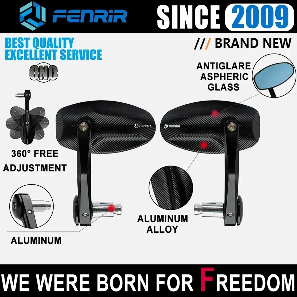 Cafe Race Motorcycle Bar End Mirror pre Honda Suzuki Kawasaki Z250SL Z125Pro Z E-1 Z7Hybrid Yamaha MT03 Ducati Monster Husqvarna